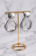 Aretes plateados aro texturizado - ARETES Boutiquemirel 