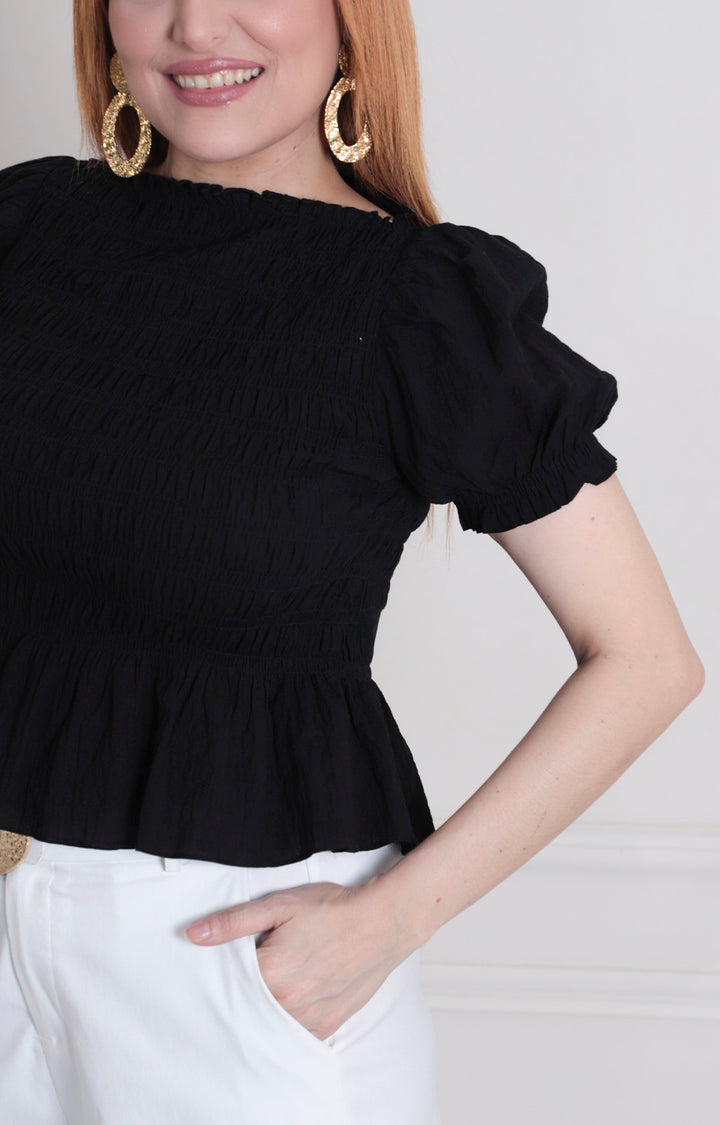 Blusa con corrugado - BLUSAS REGULAR Boutiquemirel 