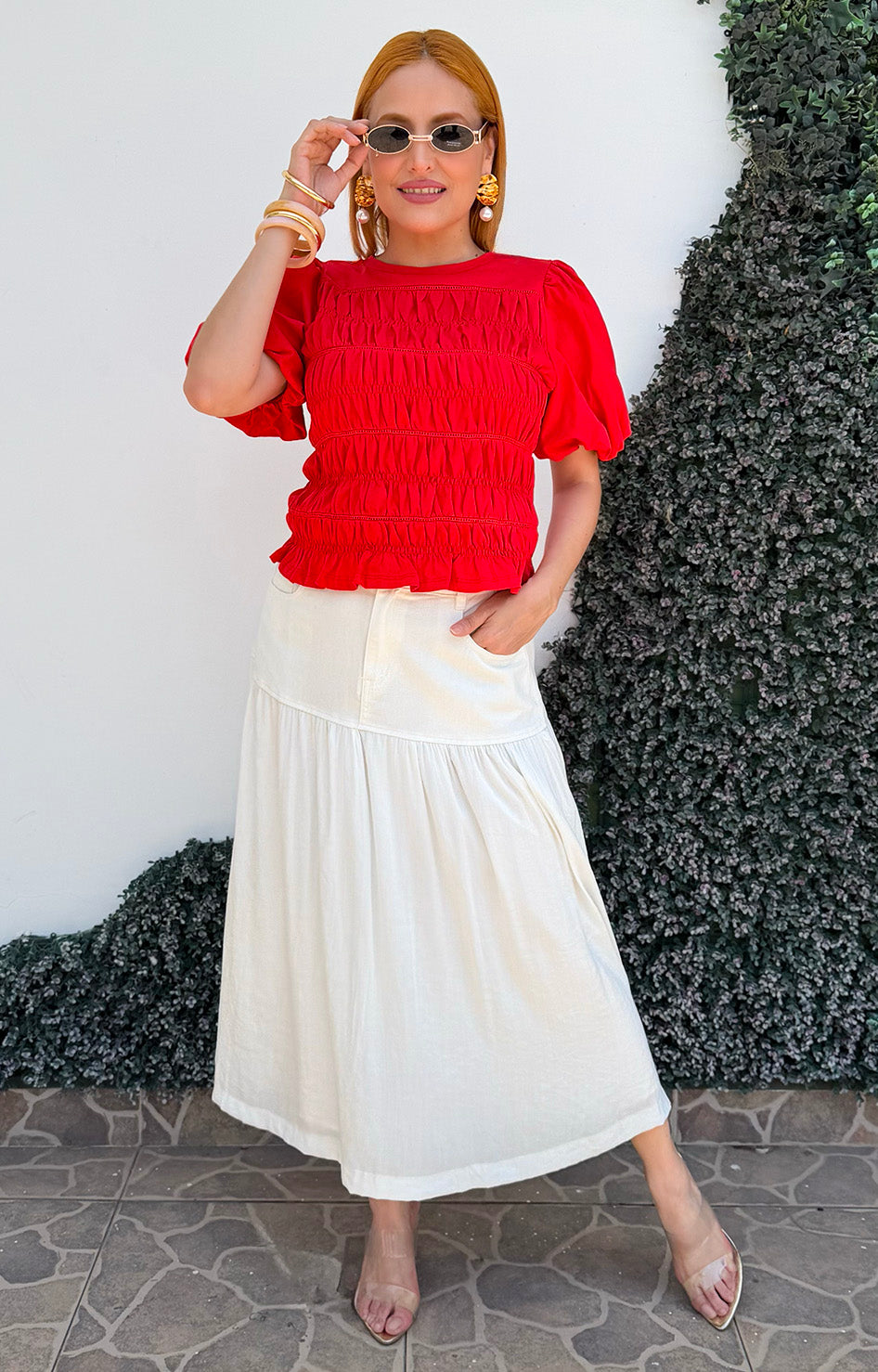 Falda larga blanca - FALDA REGULAR Boutiquemirel 