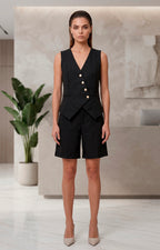 Conjunto negro con botones dorados - CONJUNTO REGULAR Boutiquemirel 