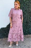 Conjunto rosa con guipur - CONJUNTO REGULAR Boutiquemirel 