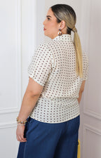 Blusa beige polka-dots