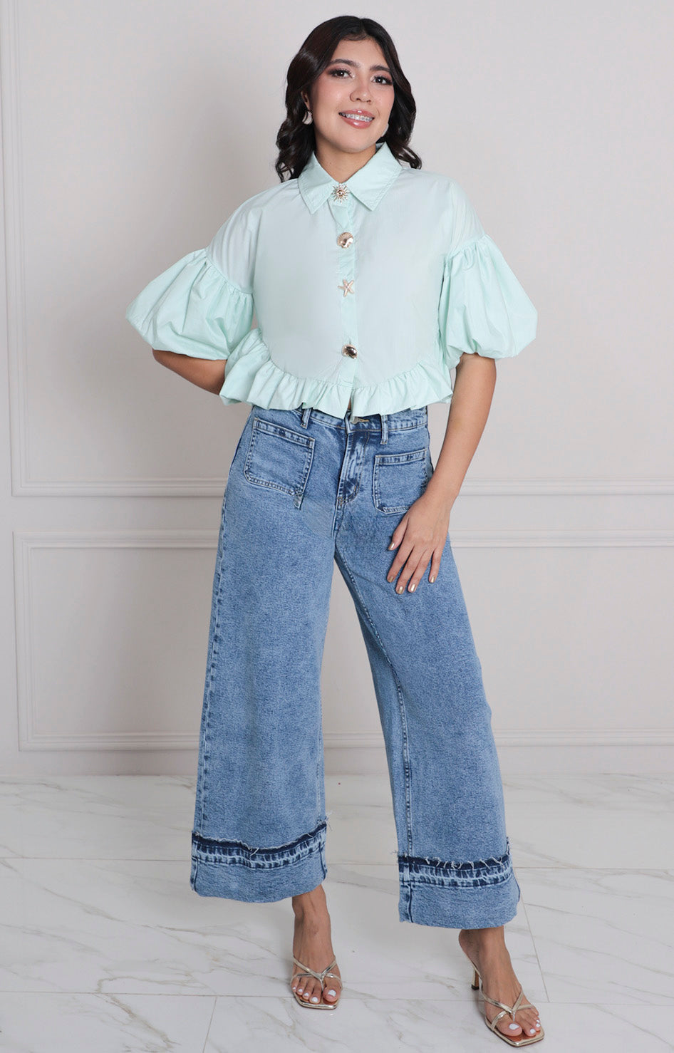 Blusa con manga globo - BLUSAS REGULAR Boutiquemirel 