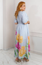Vestido largo floral campestre