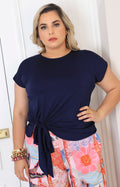 Blusa lisa con fruncido