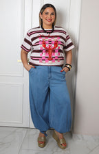 Blusa con aplicaciones brillantes