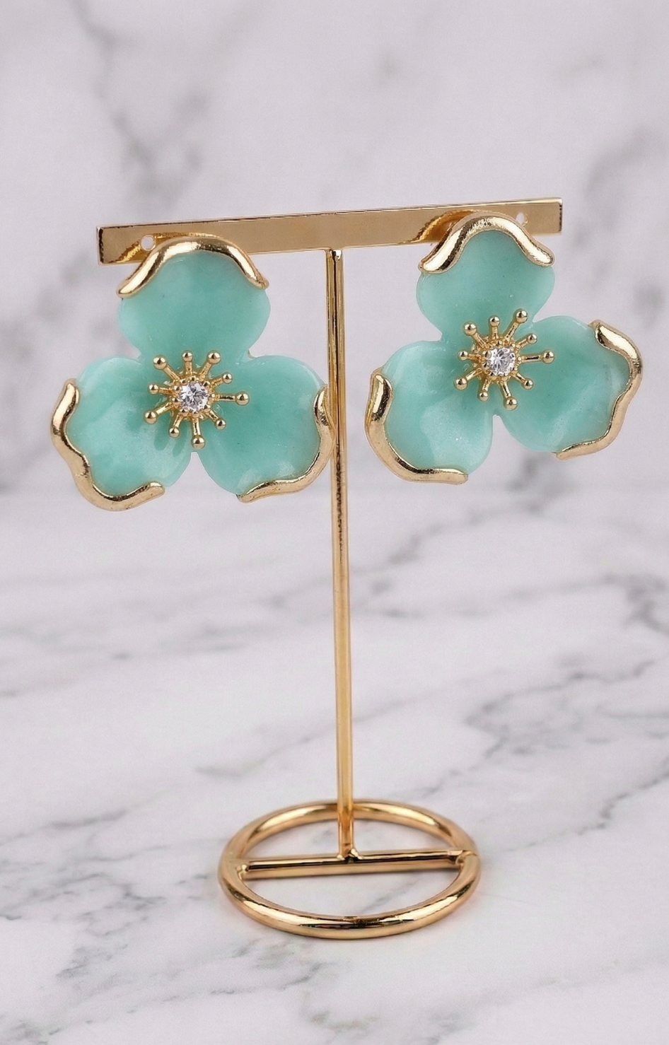 Aretes flor turquesa - ARETE Boutiquemirel 