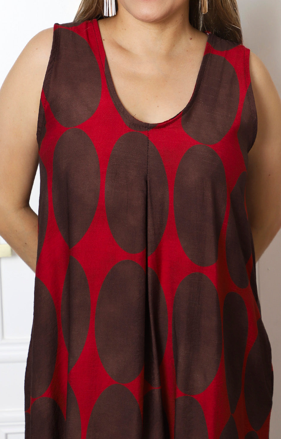 Vestido largo con estampado de círculos