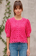 Blusa fucsia de guipur - BLUSAS REGULAR Boutiquemirel 