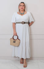 Vestido largo con cinturòn - VESTIDO LARGO CURVY Boutiquemirel 