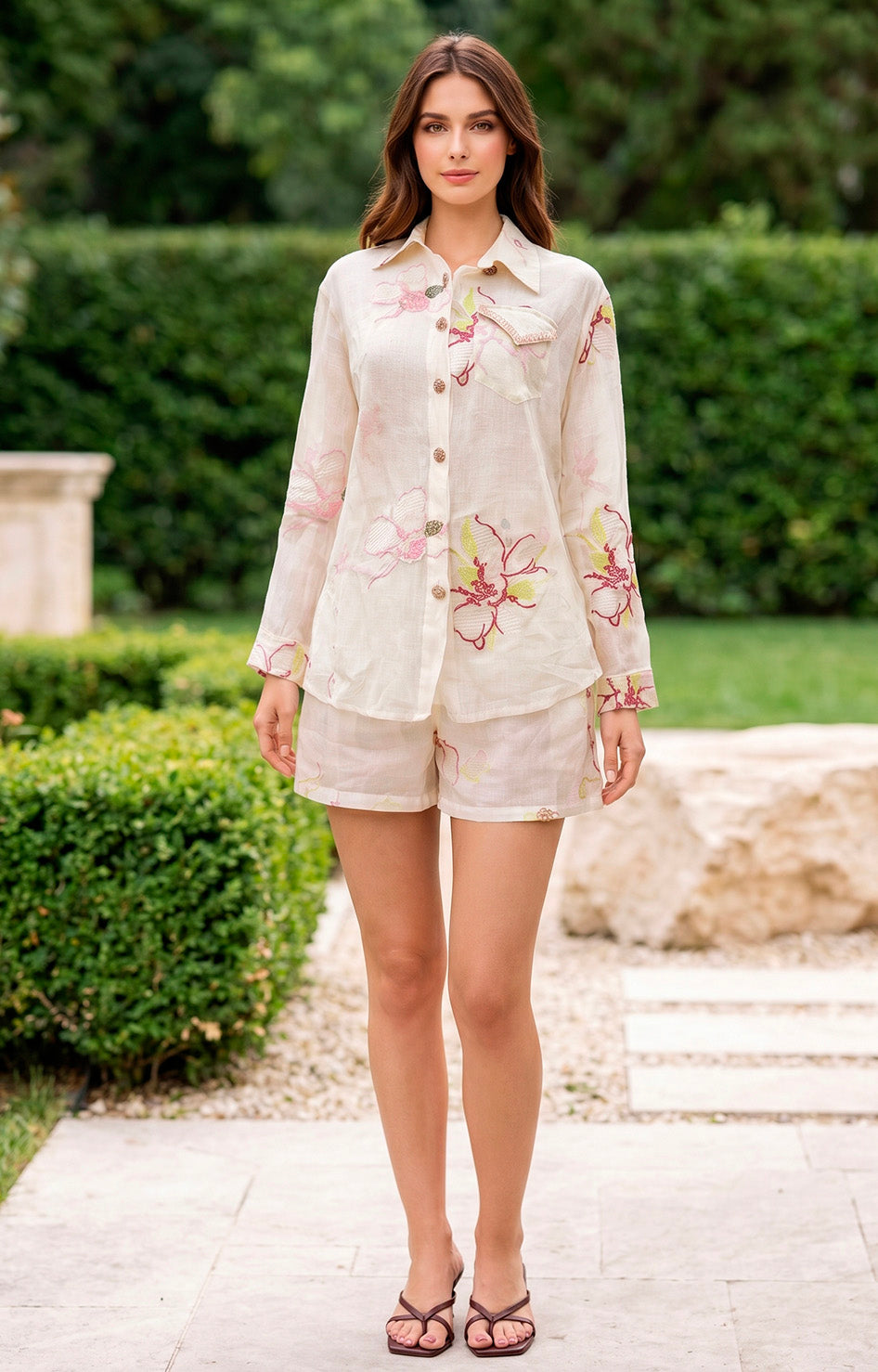 Conjunto beige estampado - CONJUNTO REGULAR Boutiquemirel 