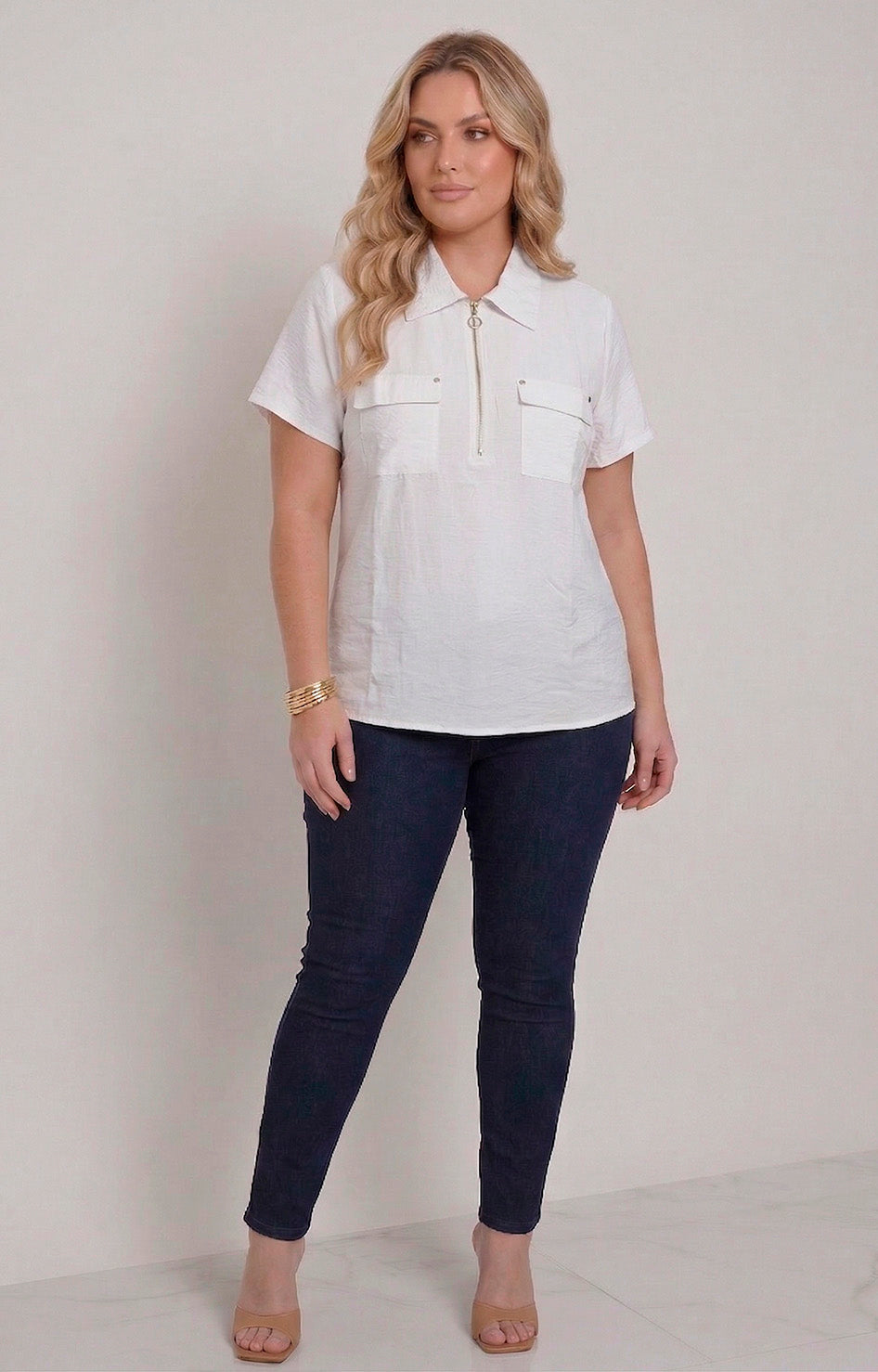 Blusa lisa con cierre - BLUSAS CURVY Boutiquemirel 