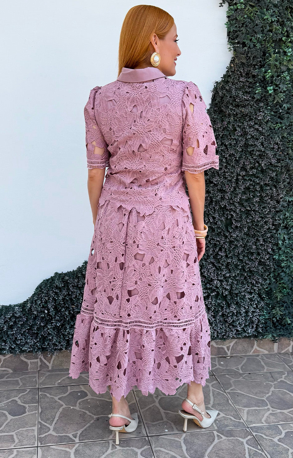 Conjunto rosa con guipur - CONJUNTO REGULAR Boutiquemirel 