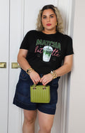 Blusa negra con estampado Matcha Latte