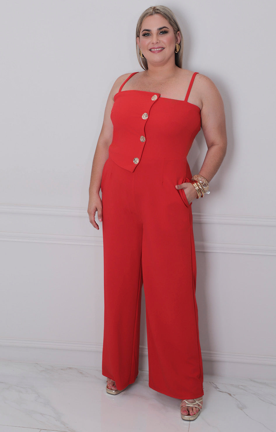 Palazzo rojo de tirantes - PALAZZO LARGO CURVY Boutiquemirel 