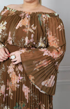 Vestido Largo Estampado Floral con mangas largas