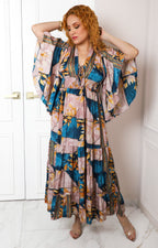 Vestido con escote en V y estampado floral