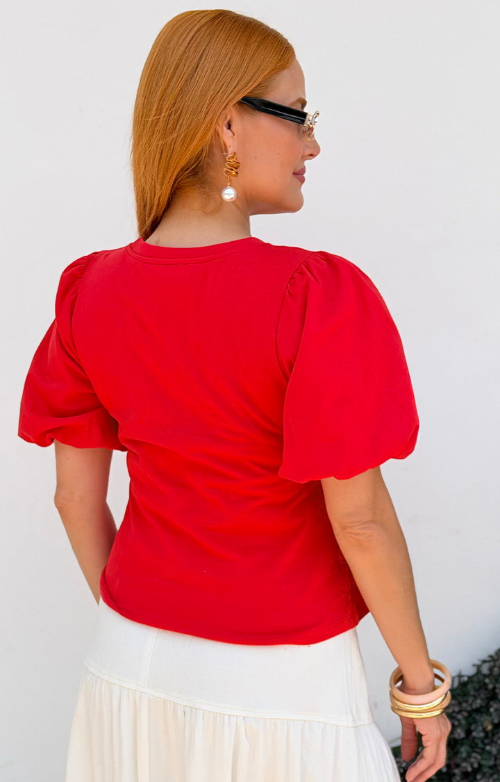 Blusa roja con detalle fruncido - BLUSAS REGULAR Boutiquemirel 