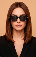 Lentes rectangulares con detalle dorado