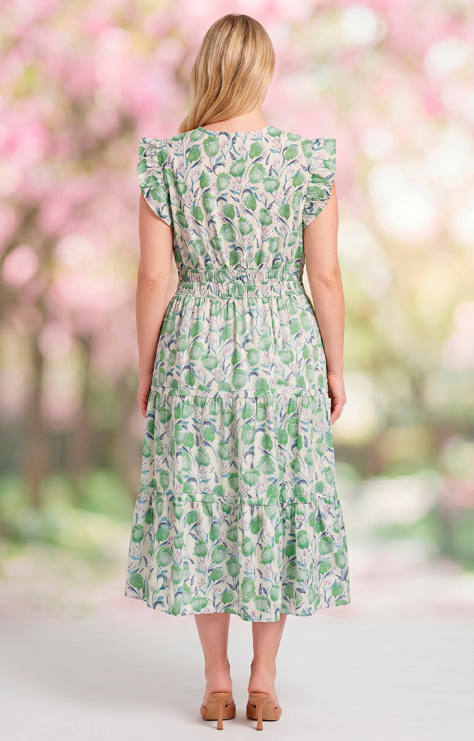 Vestido blanco con estampado verde - VESTIDO LARGO CURVY Boutiquemirel 
