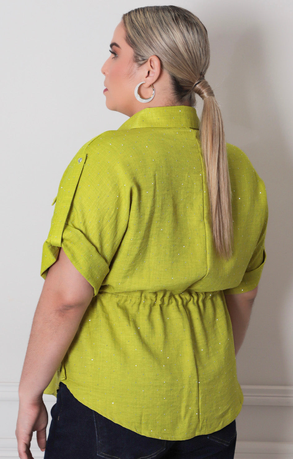 Blusa con brillos y lazo - BLUSAS CURVY Boutiquemirel 