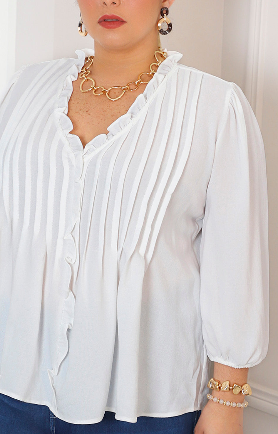Blusa blanca manga larga