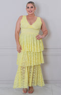 Vestido largo con volantes - VESTIDO LARGO CURVY Boutiquemirel 