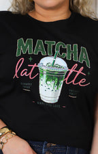 Blusa negra con estampado Matcha Latte