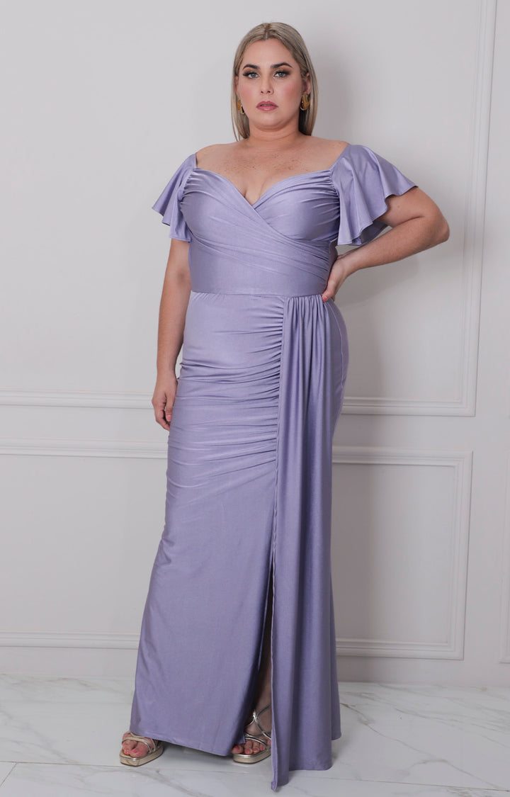 V*2-26*EVA BERRY*C002-61*LILA - VESTIDO LARGO CURVY Boutiquemirel 