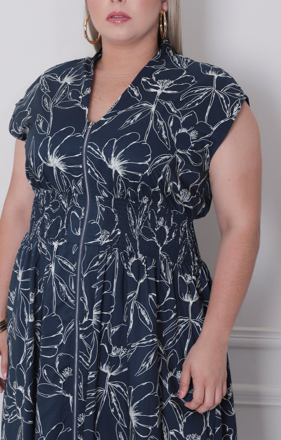 V*2-26*SHE+SKY*PST1239*AZUL MARINO ESTAMPADO - VESTIDO LARGO CURVY Boutiquemirel 