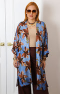 Kimono azul estampado