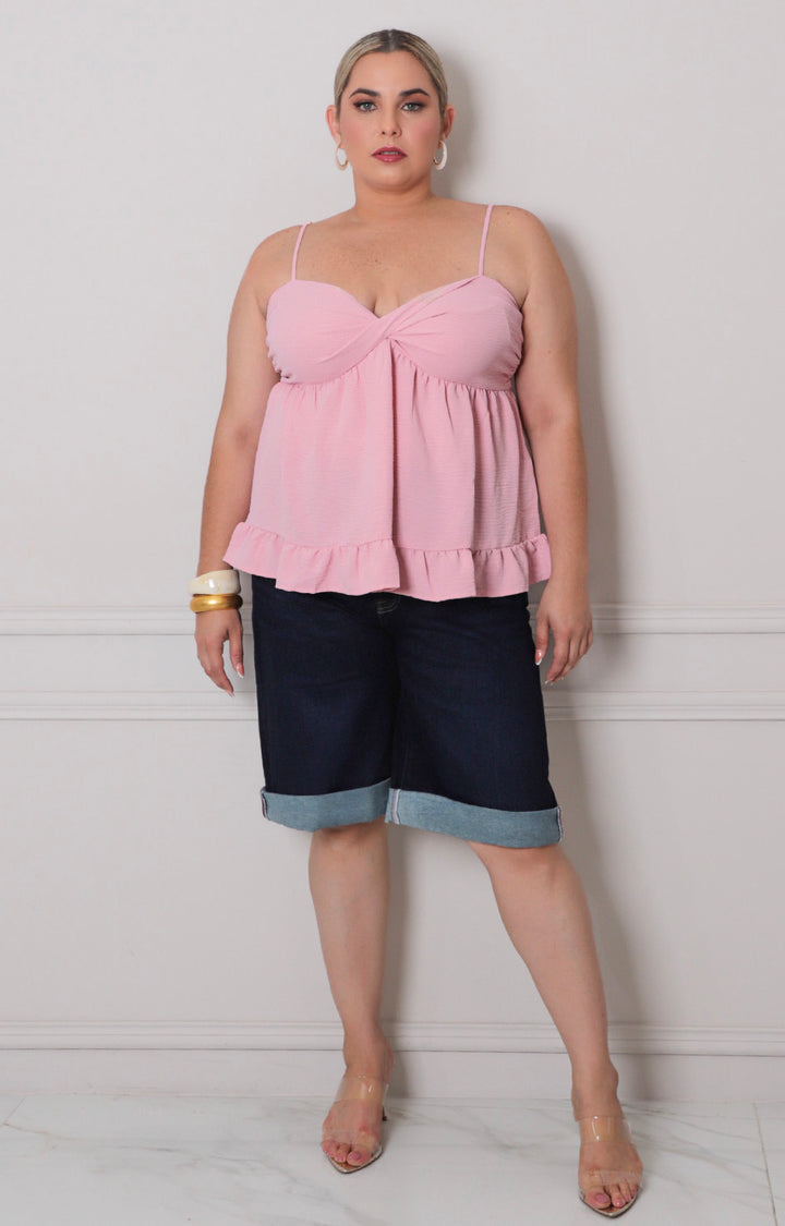 Blusa rosa de tirantes - BLUSAS CURVY Boutiquemirel 