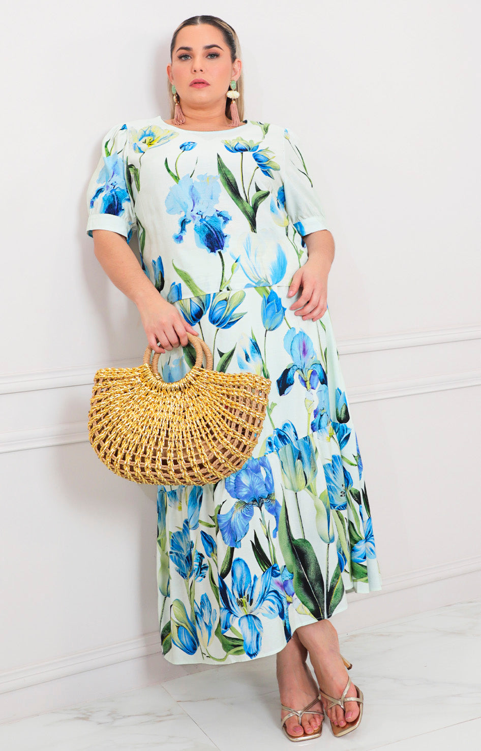 Conjunto beige floral - CONJUNTO CURVY Boutiquemirel 