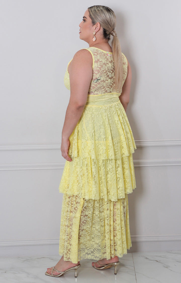 Vestido largo con volantes - VESTIDO LARGO CURVY Boutiquemirel 