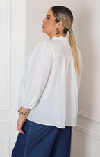 Blusa blanca manga larga