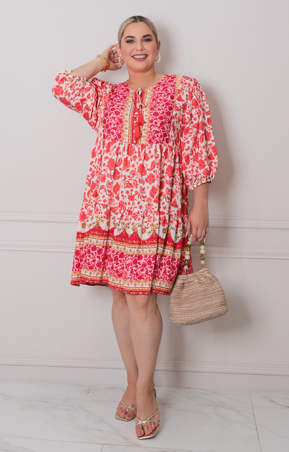 Vestido corto estampado - VESTIDO LARGO CURVY Boutiquemirel 