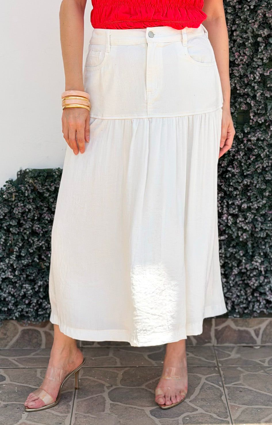 Falda larga blanca - FALDA REGULAR Boutiquemirel 