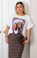 Blusa blanca con estampado de perrito