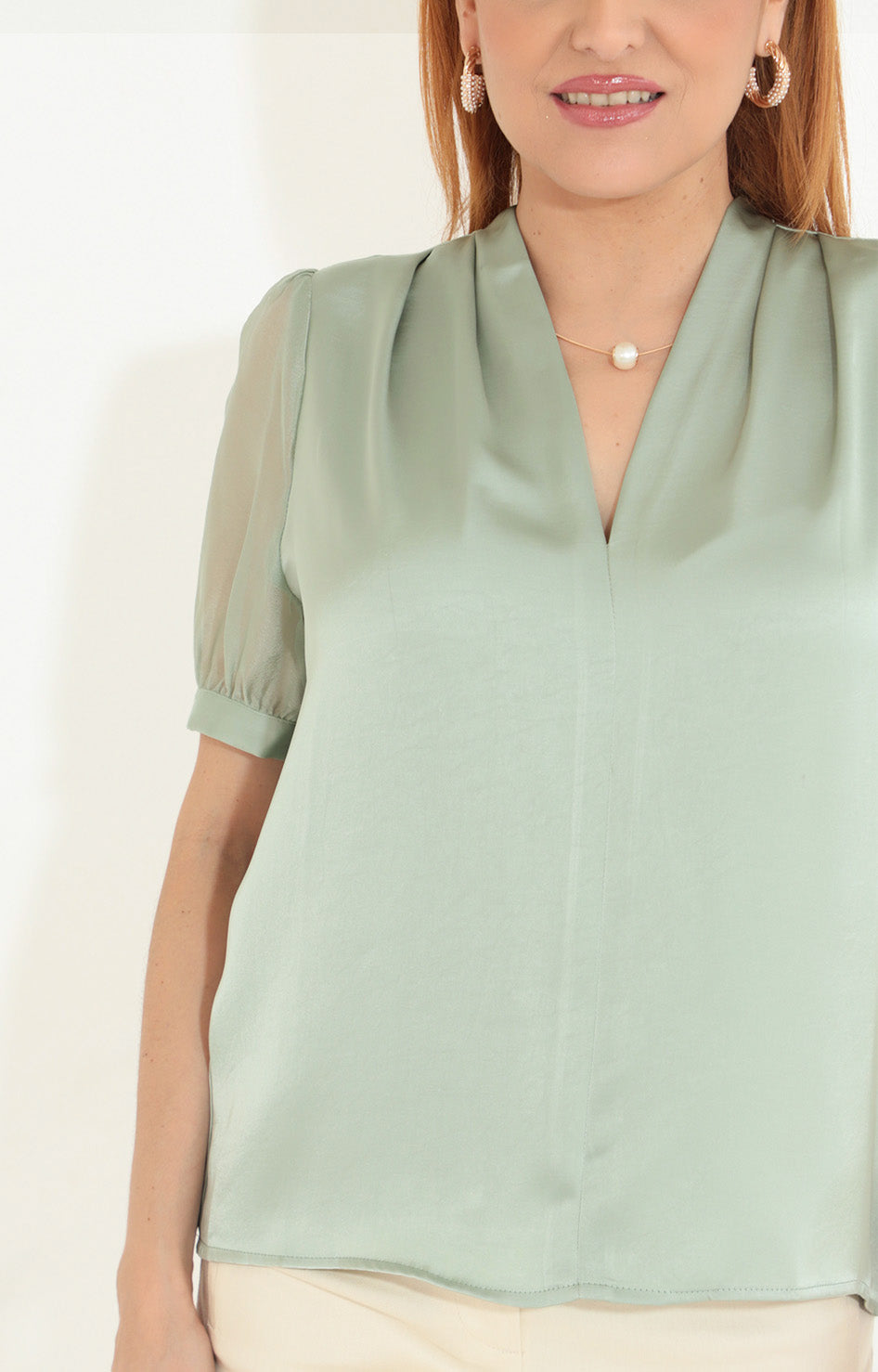 Blusa verde satinada - BLUSA Boutiquemirel 
