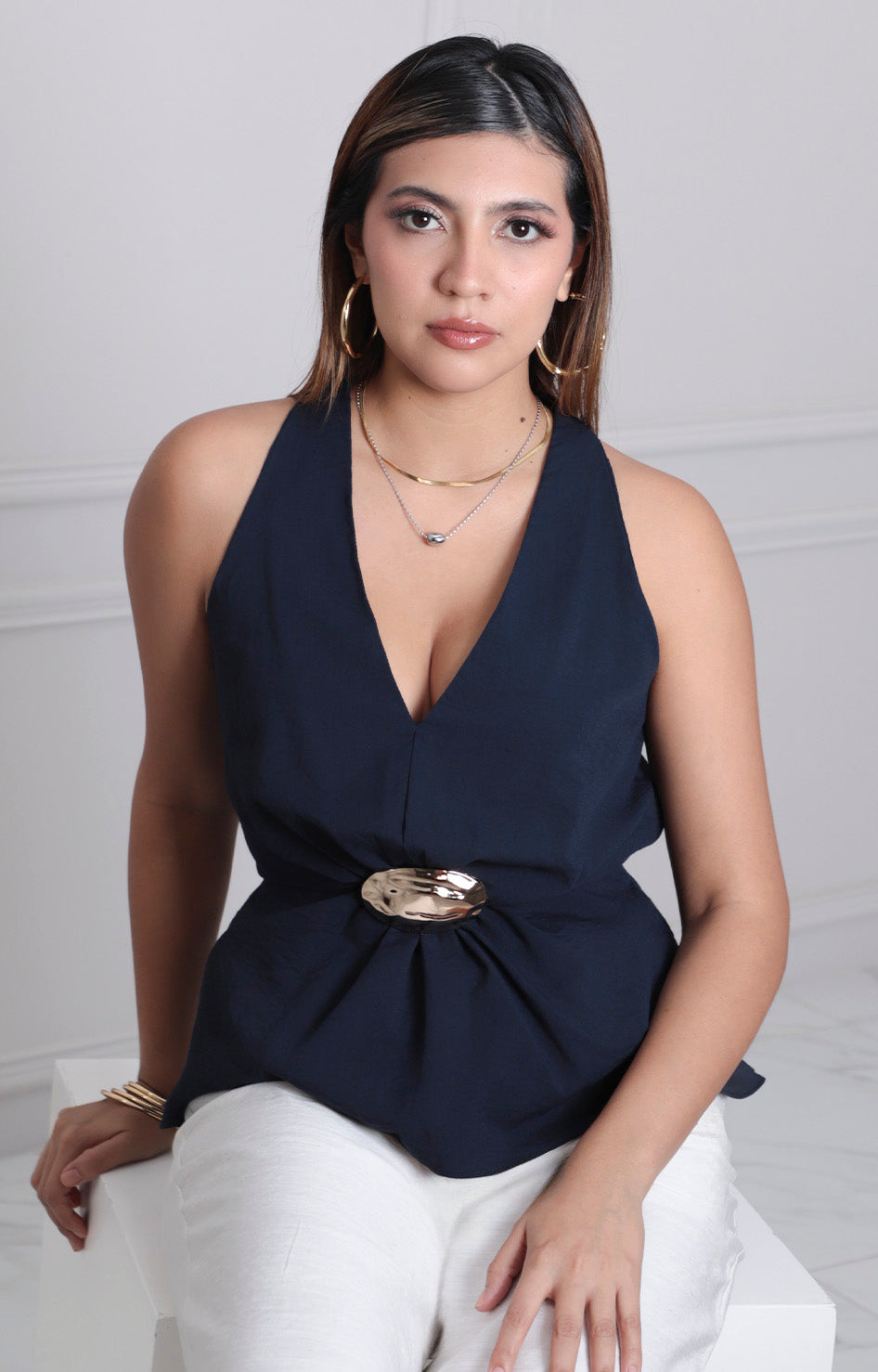 Blusa halter con hebilla - BLUSAS REGULAR Boutiquemirel 