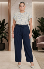 Pantalón azul con listón - PANTALON XL Boutiquemirel 