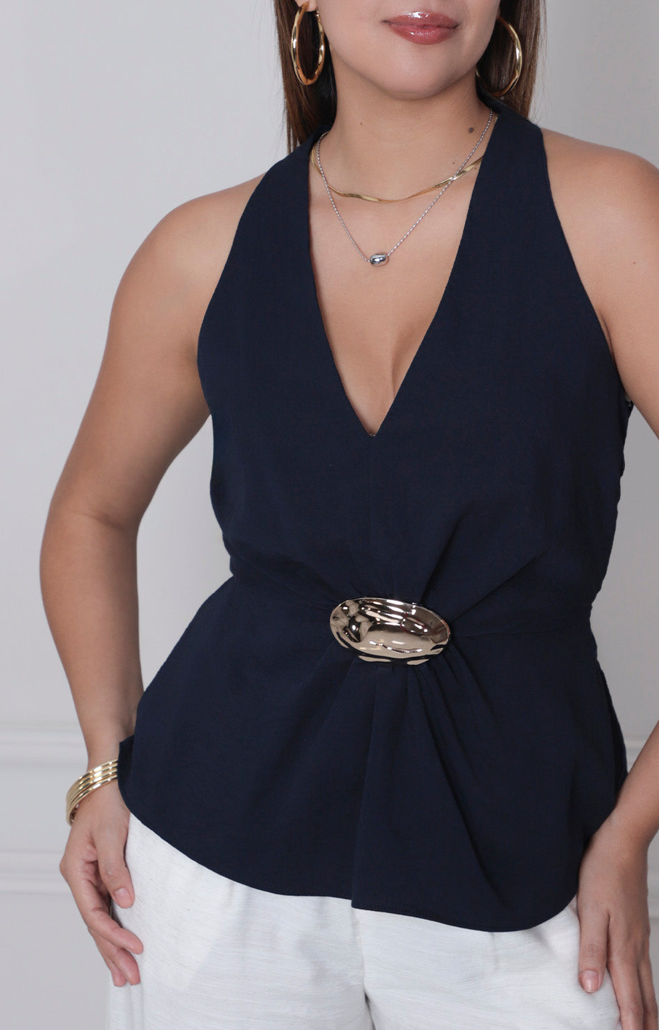 Blusa halter con hebilla - BLUSAS REGULAR Boutiquemirel 