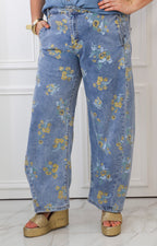 Pantalón de mezclilla estampado