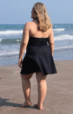 Vestido strapless de mezclilla