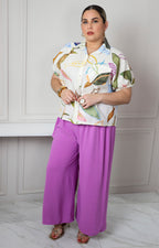 Blusa con estampado de peces y mangas globo