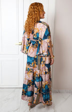 Vestido con escote en V y estampado floral