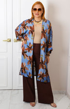 Kimono azul estampado