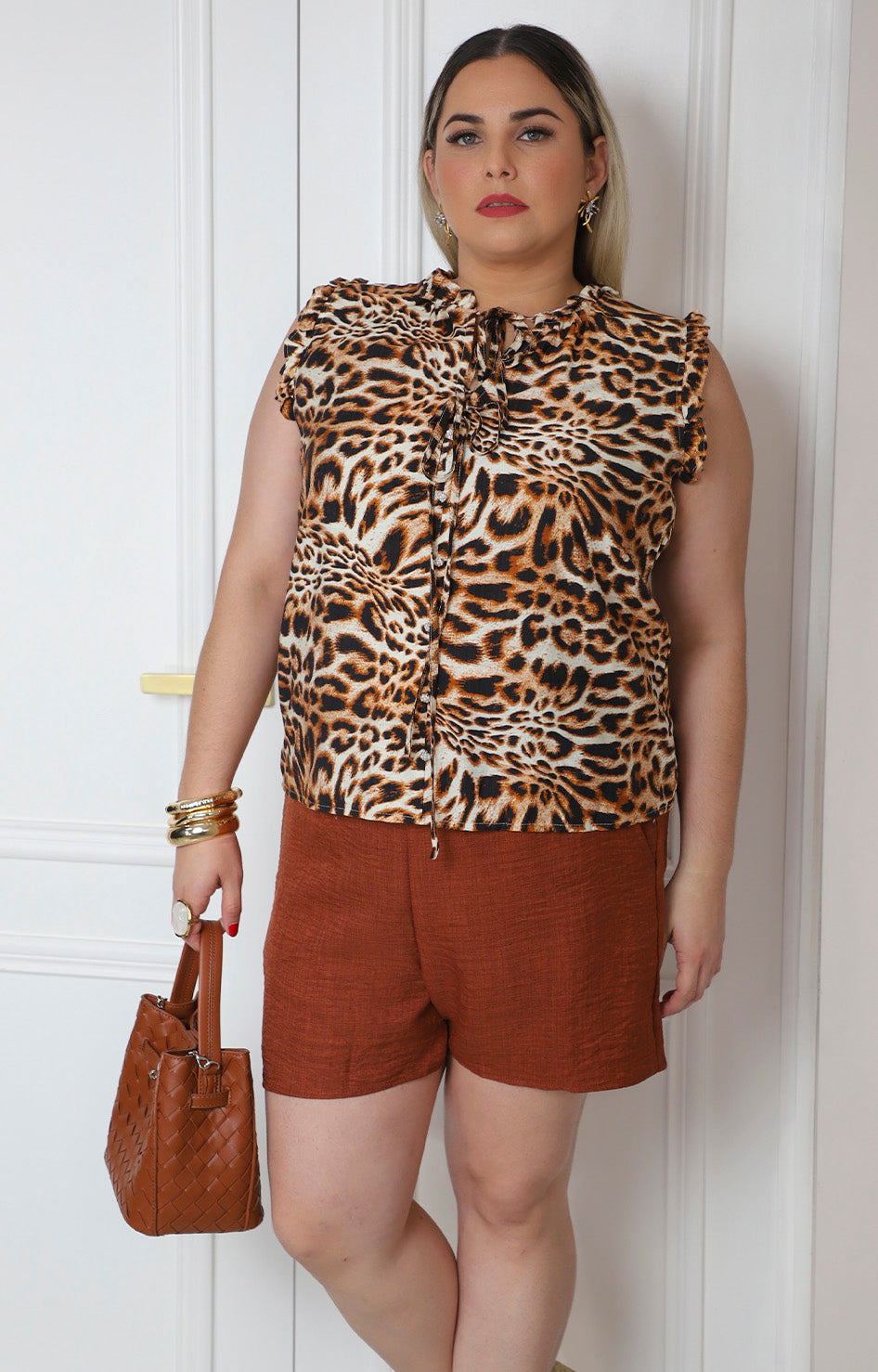 Blusa animal print sin manga