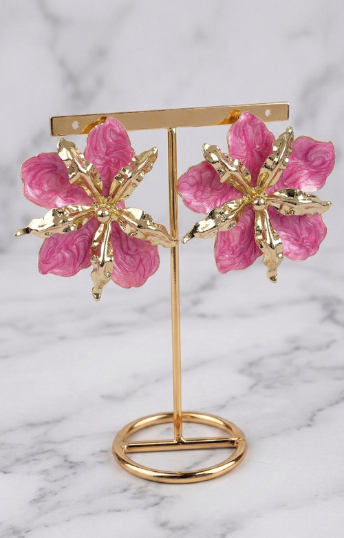 Aretes de Flor con Detalles en Oro - ARETES Boutiquemirel 