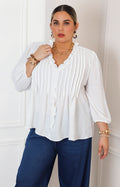 Blusa blanca manga larga